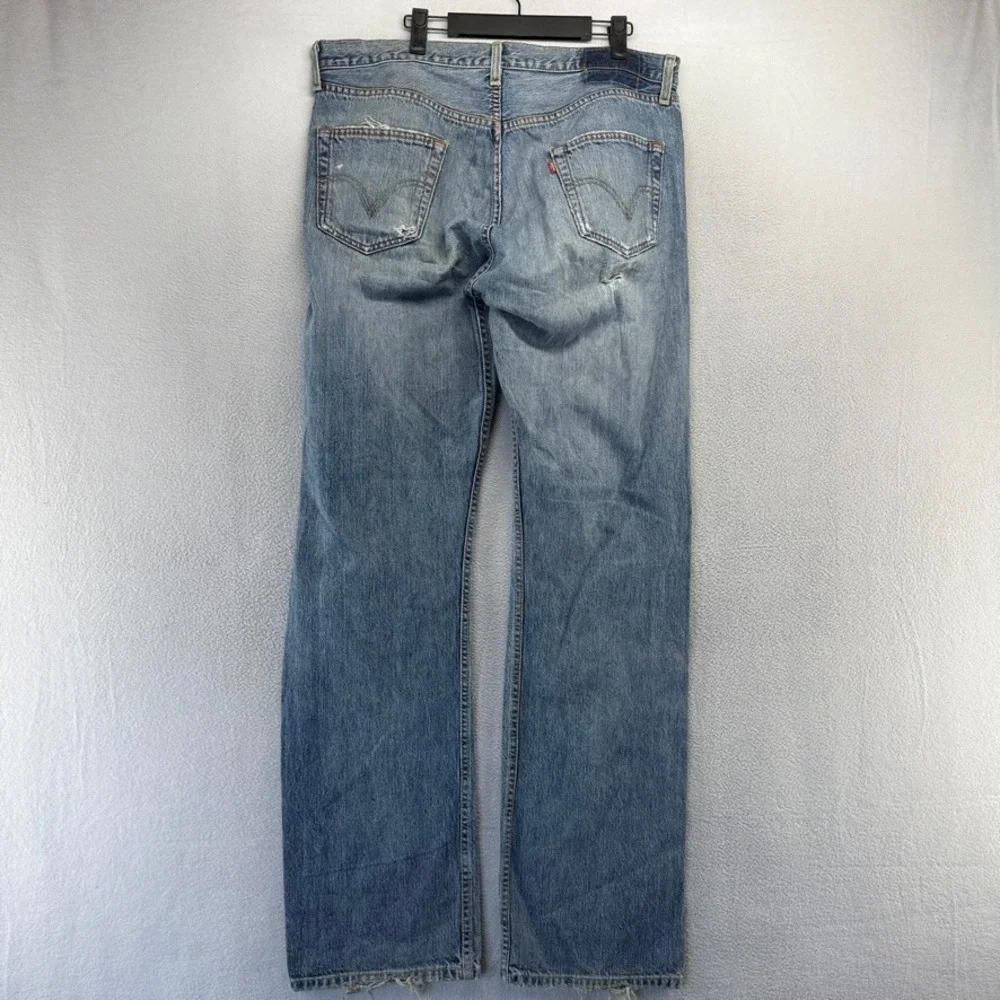 Vintage Levis 501 Jeans Mens 36x36 Blue Straight Leg Distressed Button Fly y2k
